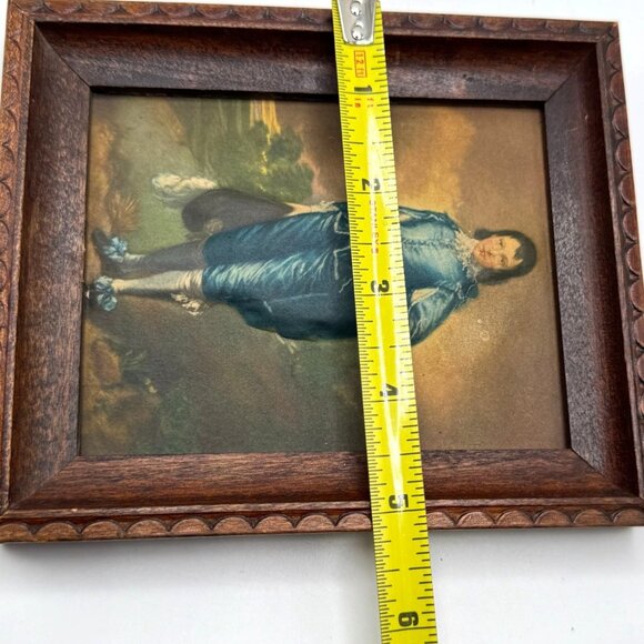Vtg Blue Boy Thomas Gainsborough Pinkie Lawrence Raised Prints Wood Carved Frame - Picture 3 of 14